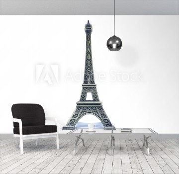 Picture of Beautiful Stylish Eiffel Tower of France Europe Model Statue Toys in White Isolated Background